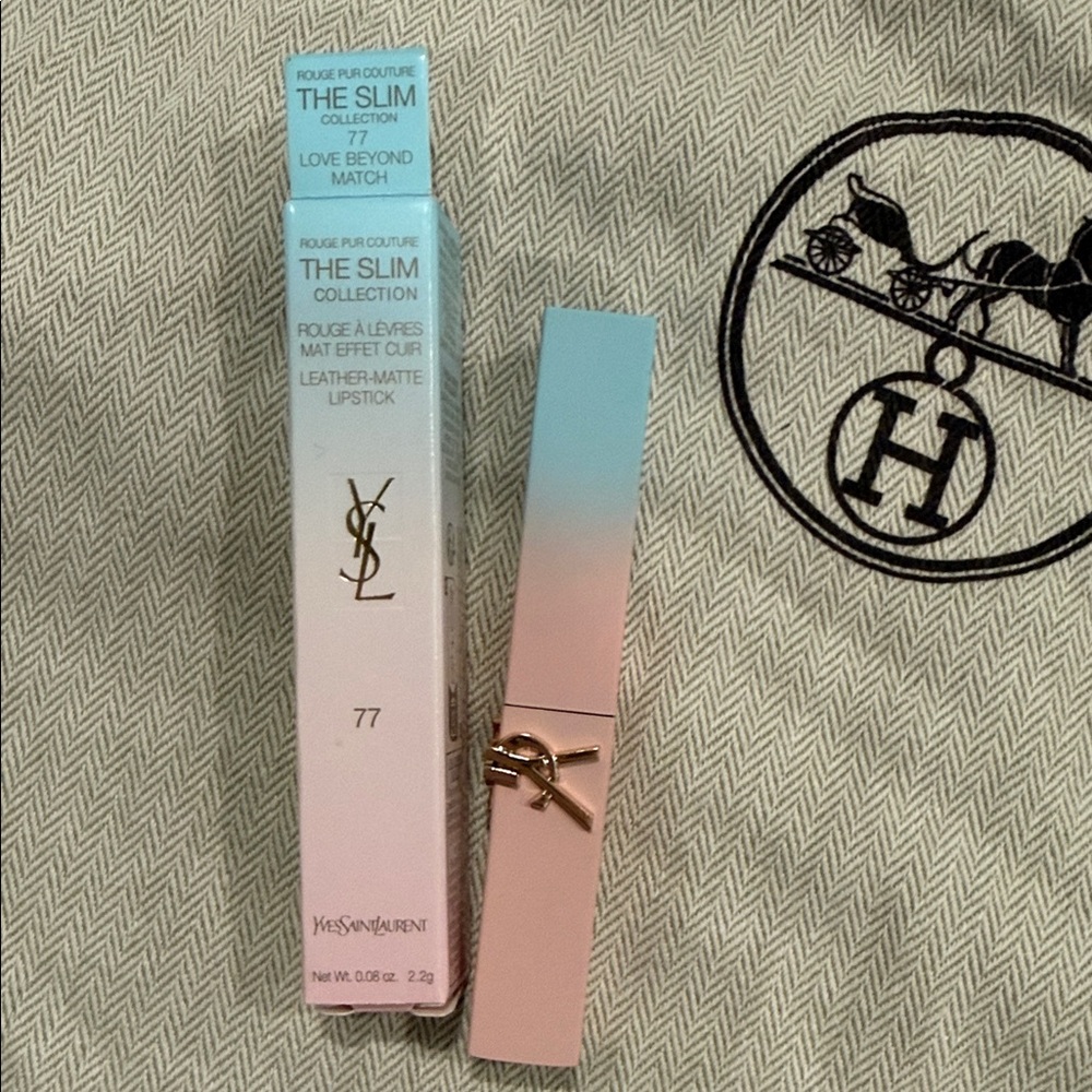Yves Saint Laurent Slim Matte Lipstick in Pink and Blue Gradient Case